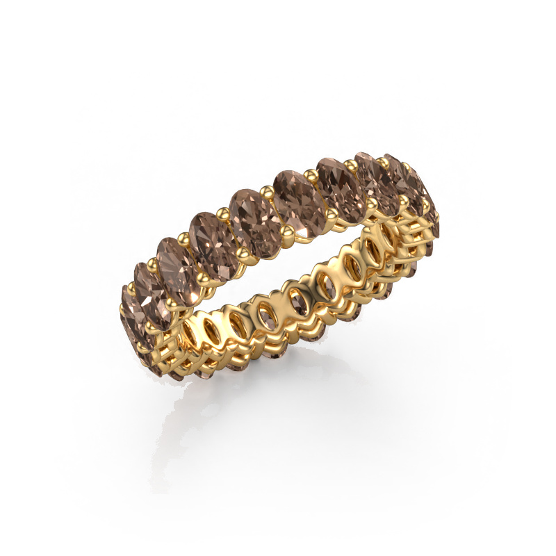 Image of Stackable ring Heddy OVL 3x5 585 gold Brown diamond 5.06 crt