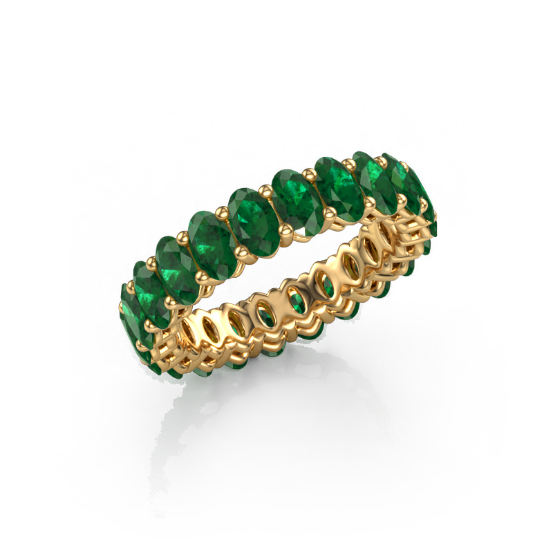 Image of Stackable ring Heddy OVL 3x5 585 gold Emerald 5x3 mm