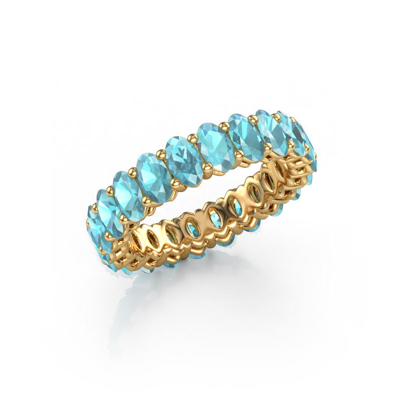Bild von Vorsteckring Heddy OVL 3x5 585 Gold Blau Topas 5x3 mm