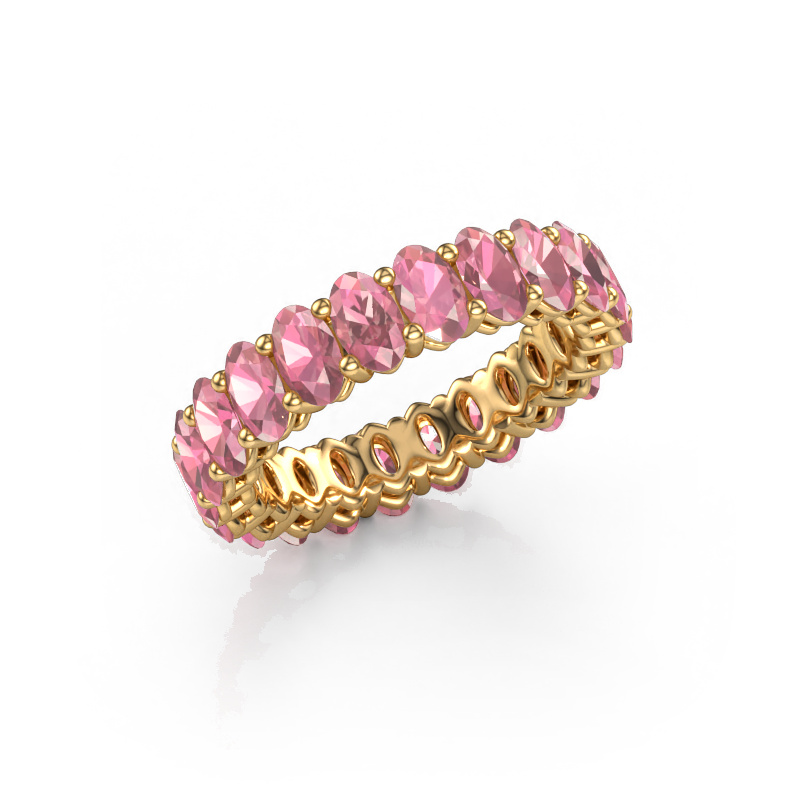Image of Stackable ring Heddy OVL 3x5 585 gold Tourmaline pink 5x3 mm