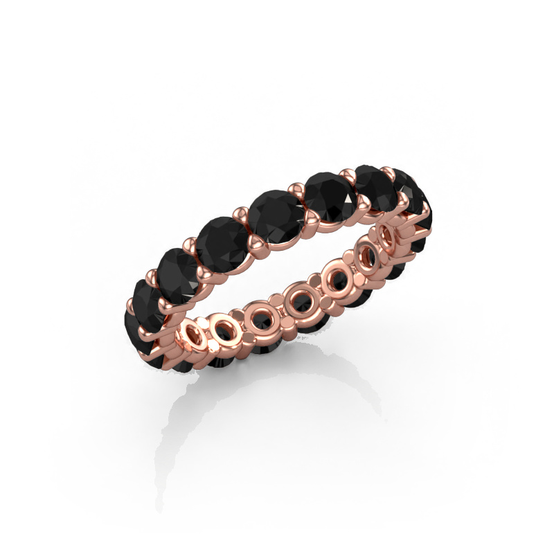 Image de Bague superposable Heddy rnd 3.7 585 or rose Diamant noir 4.08 crt
