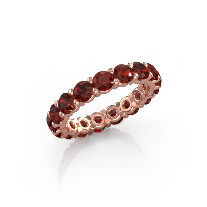 Image of Stackable ring Heddy rnd 3.7 585 rose gold Garnet 3.7 mm