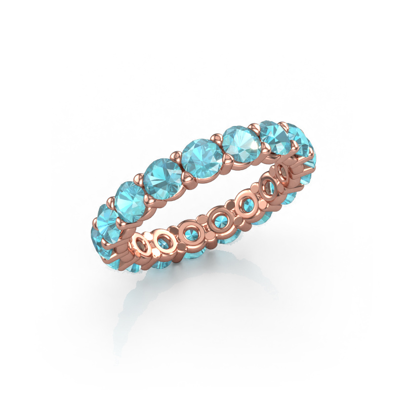 Bild von Vorsteckring Heddy rnd 3.7 585 Roségold Blau Topas 3.7 mm