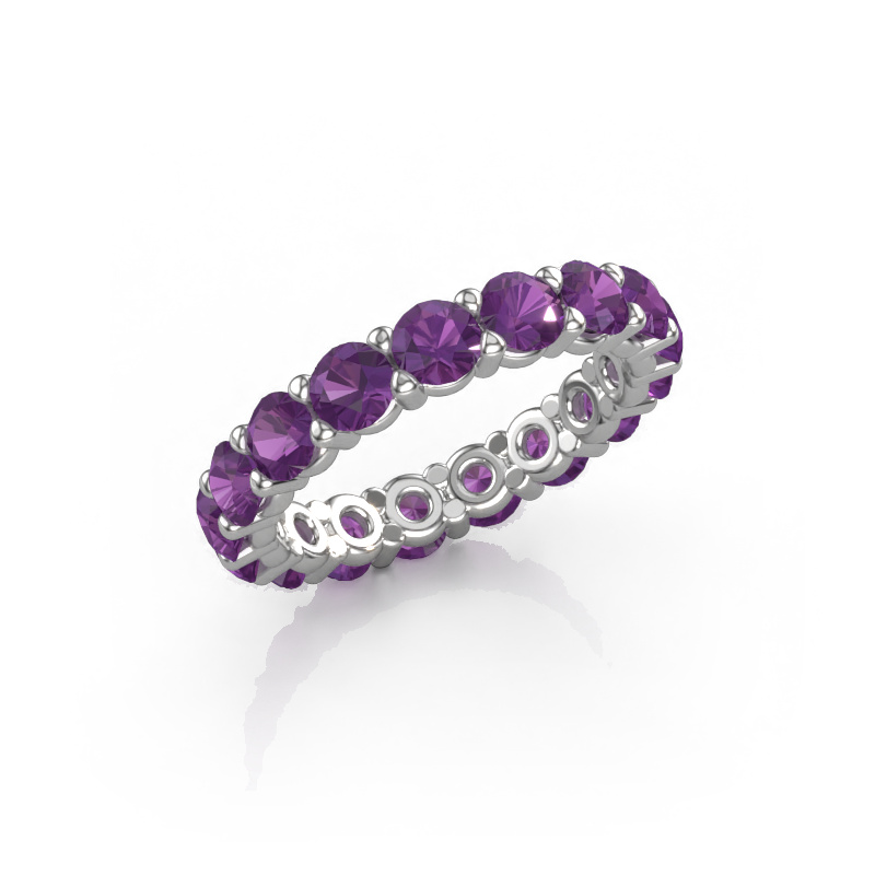 Image of Stackable ring Heddy rnd 3.7 585 white gold Amethyst 3.7 mm