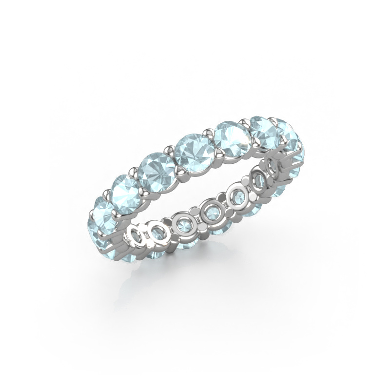 Image of Stackable ring Heddy rnd 3.7 585 white gold Aquamarine 3.7 mm