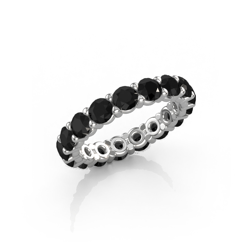 Image of Stackable ring Heddy rnd 3.7 585 white gold Black diamond 4.08 crt