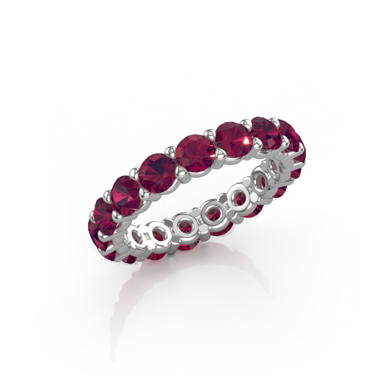 Image of Stackable ring Heddy rnd 3.7 585 white gold Rhodolite 3.7 mm