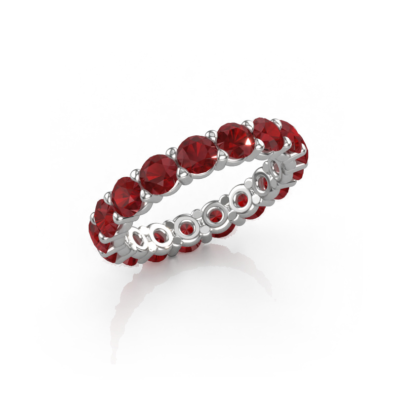 Image of Stackable ring Heddy rnd 3.7 585 white gold Ruby 3.7 mm