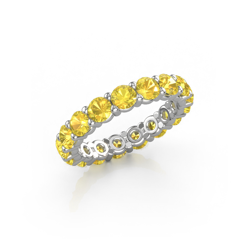 Image of Stackable ring Heddy rnd 3.7 585 white gold Yellow sapphire 3.7 mm