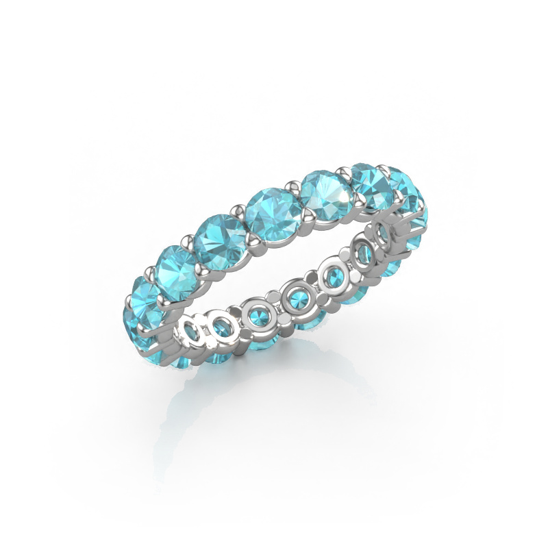 Image de Bague superposable Heddy rnd 3.7 585 or blanc Topaze bleue 3.7 mm
