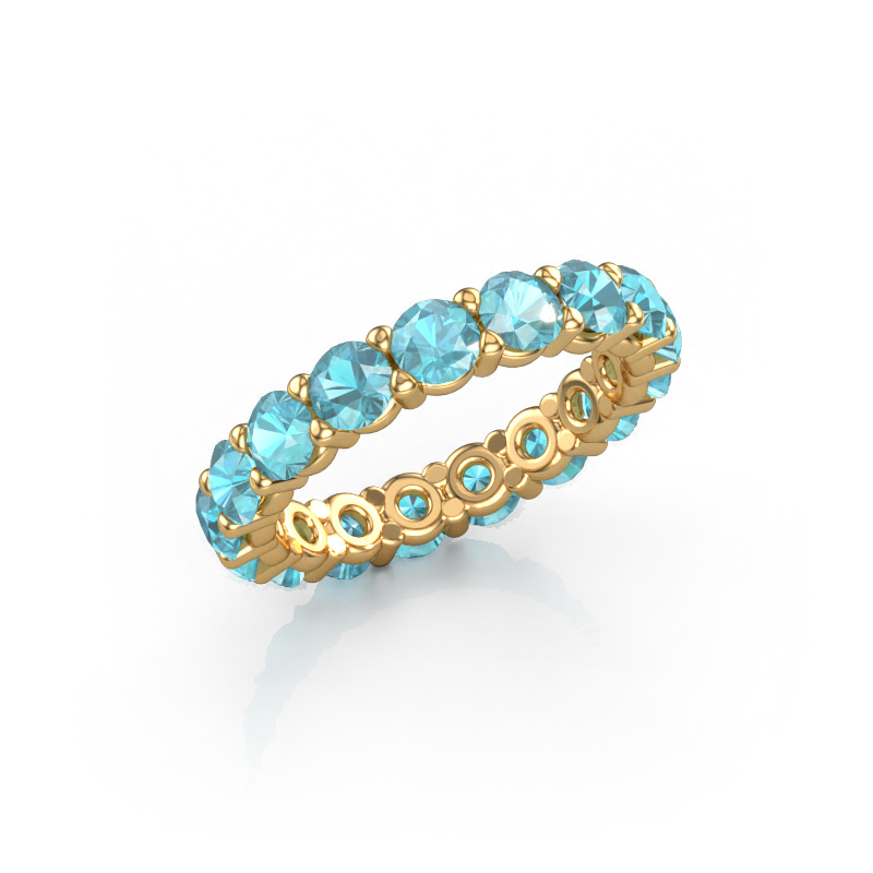 Bild von Vorsteckring Heddy rnd 3.7 585 Gold Blau Topas 3.7 mm