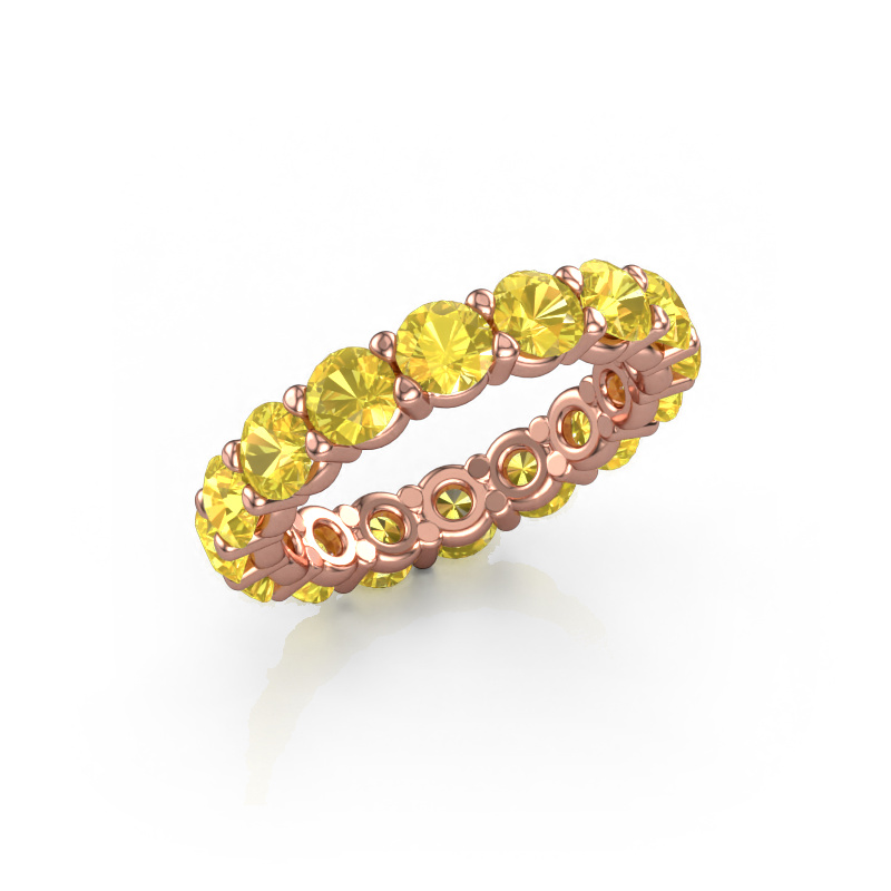 Image of Stackable ring Heddy rnd 4.0 585 rose gold Yellow sapphire 4 mm