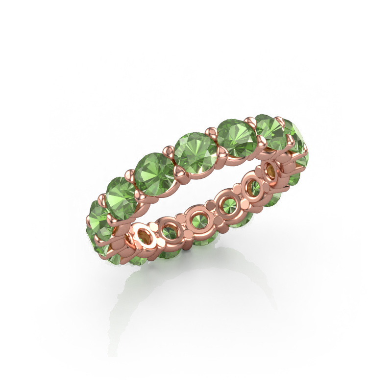 Image of Stackable ring Heddy rnd 4.0 585 rose gold Tourmaline green 4 mm