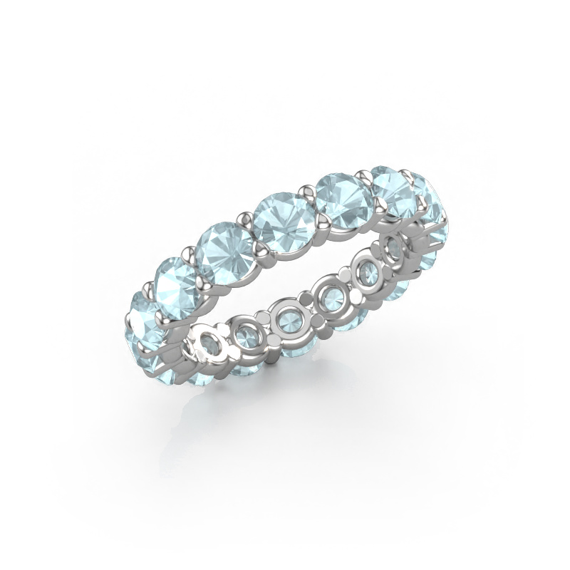 Image of Stackable ring Heddy rnd 4.0 585 white gold Aquamarine 4 mm