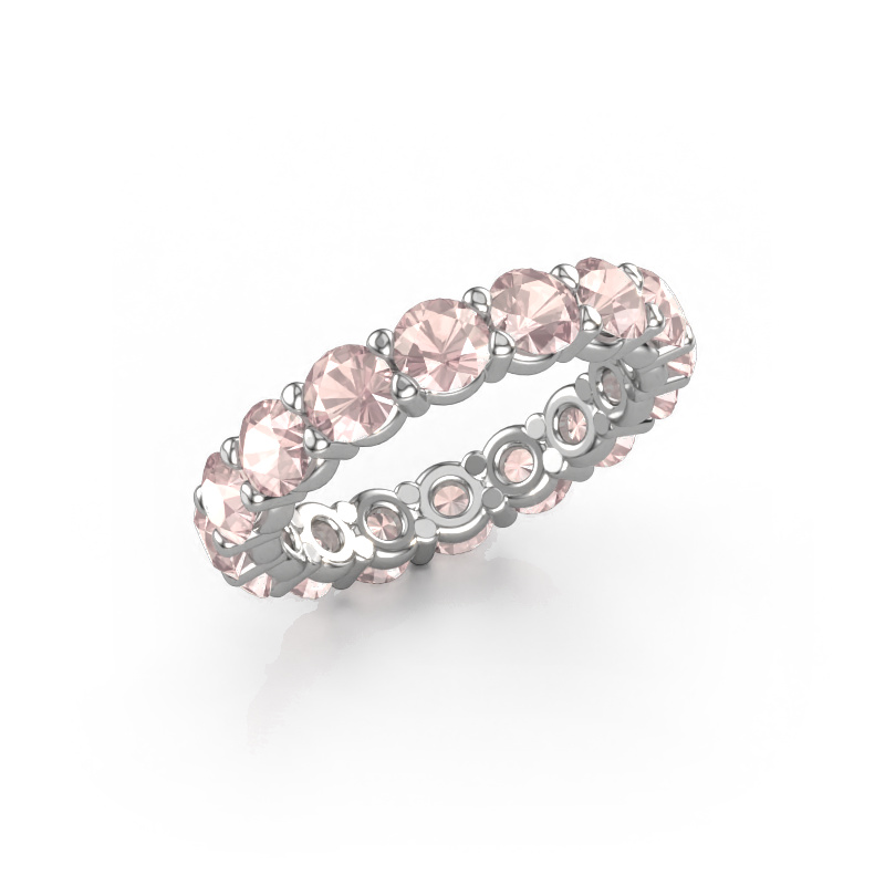 Image of Stackable ring Heddy rnd 4.0 585 white gold Morganite champagne 4 mm