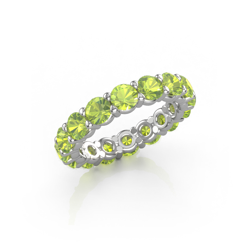 Image of Stackable ring Heddy rnd 4.0 585 white gold Peridot 4 mm