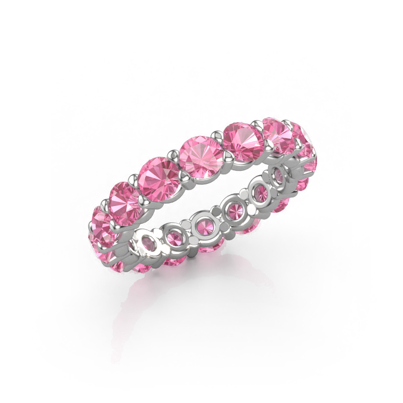 Image of Stackable ring Heddy rnd 4.0 585 white gold Pink sapphire 4 mm