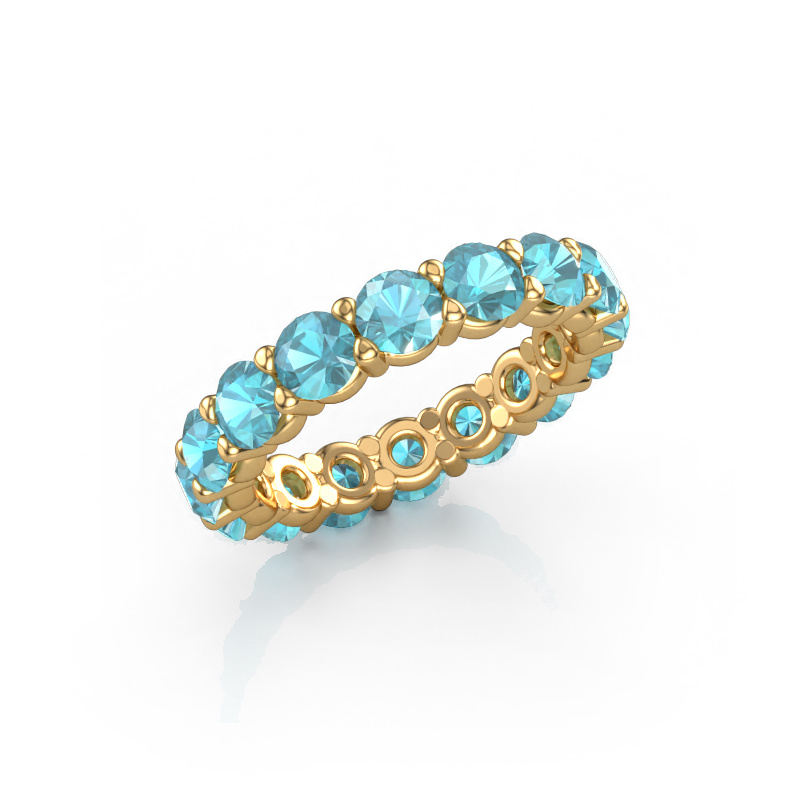 Image of Stackable ring Heddy rnd 4.0 585 gold Blue topaz 4 mm