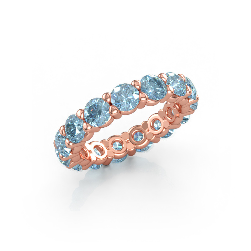 Bild av Ring Heddy rnd 4.2 585 roséguld Blå labbodlad diamant 4.2 mm