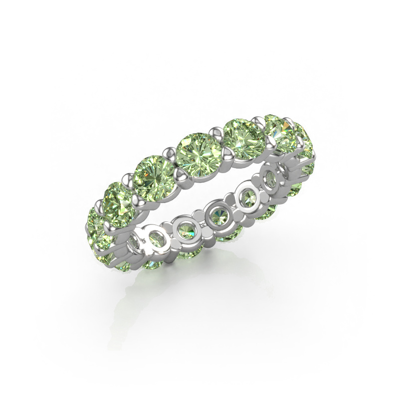 Image of Ring Heddy rnd 4.2 585 white gold Green lab grown diamond 4.2 mm