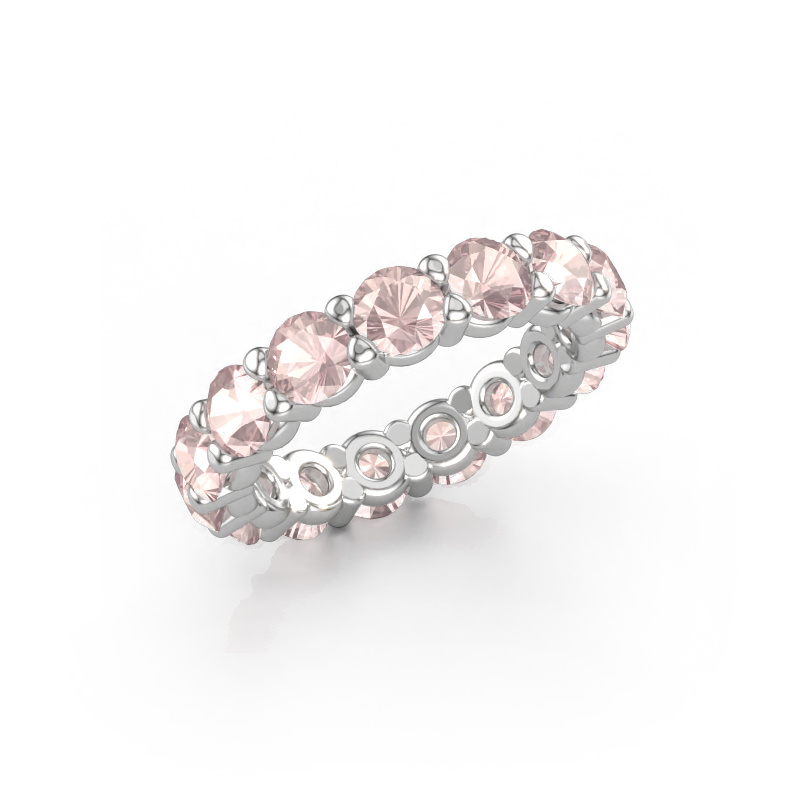 Bild av Ring Heddy rnd 4.2 585 vitt guld Champagnefärgad morganit 4.2 mm