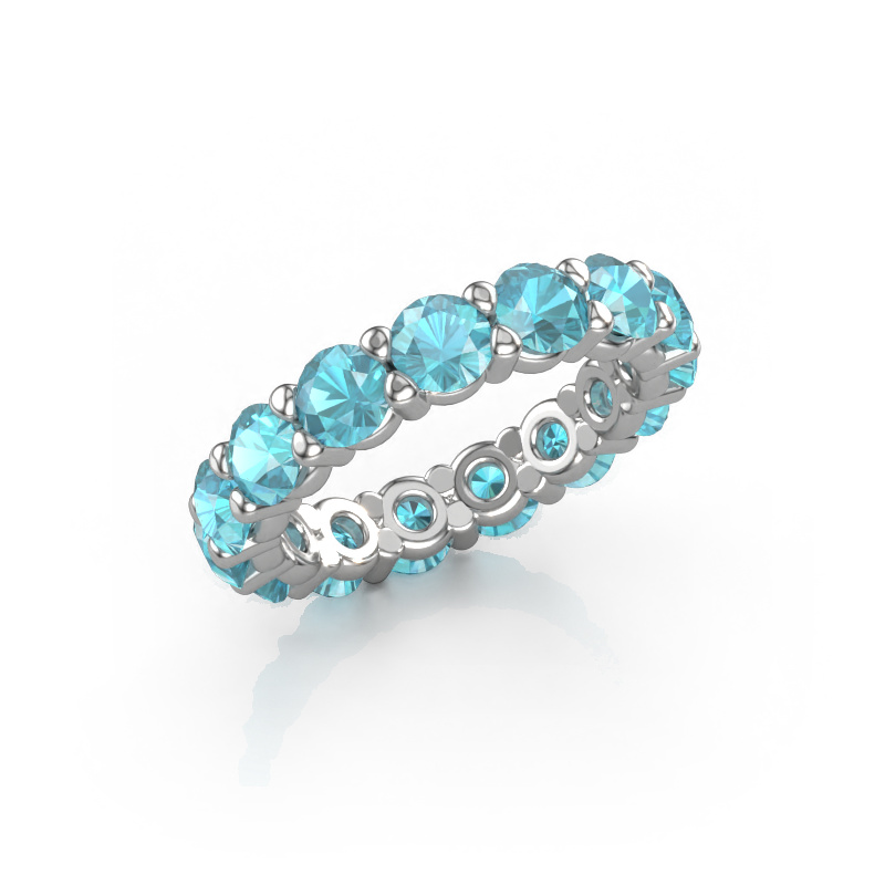 Image of Ring Heddy rnd 4.2 585 white gold Blue topaz 4.2 mm