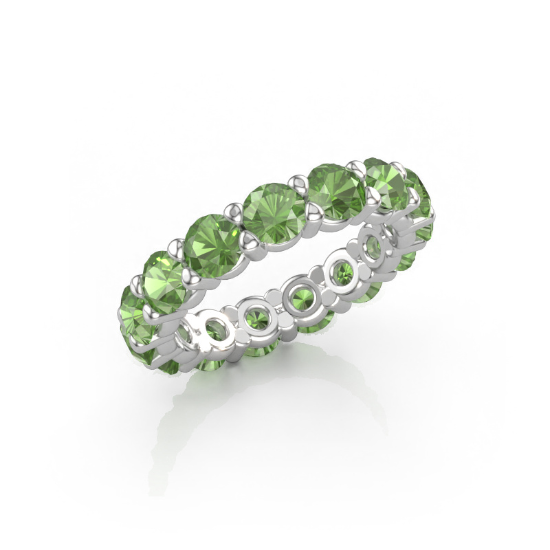 Bild av Ring Heddy rnd 4.2 585 vitt guld Grön turmalin 4.2 mm