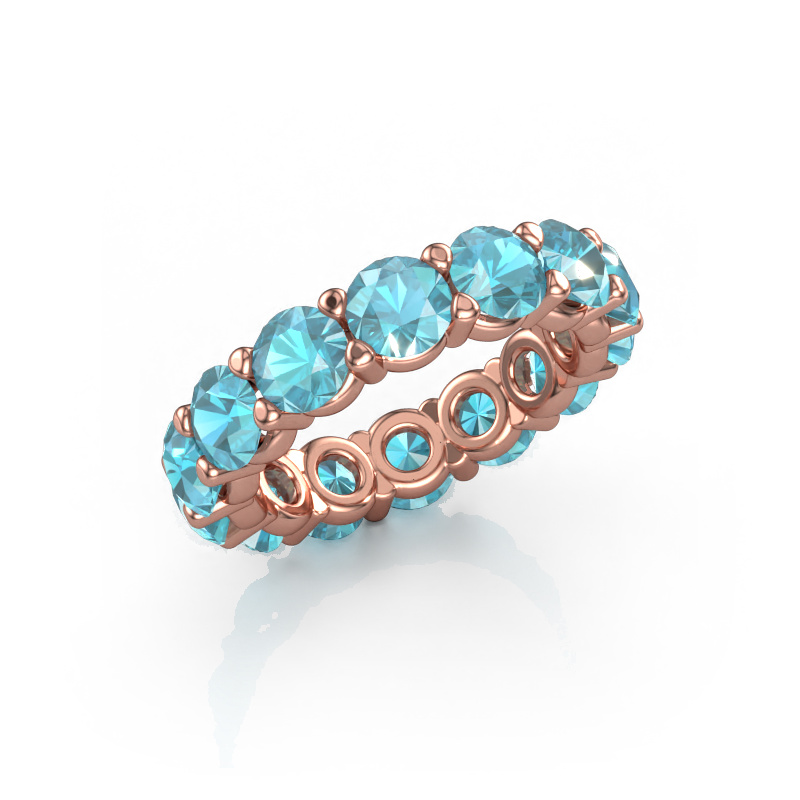 Image of Ring Heddy rnd 4.7 585 rose gold Blue topaz 4.7 mm