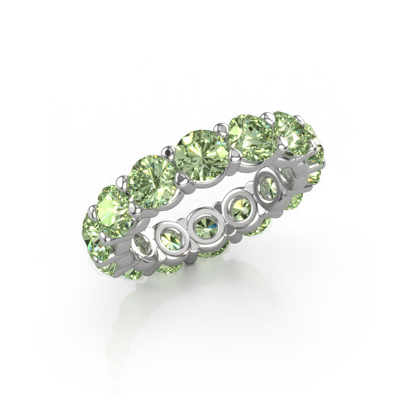 Image of Ring Heddy rnd 4.7 585 white gold Green lab grown diamond 4.7 mm