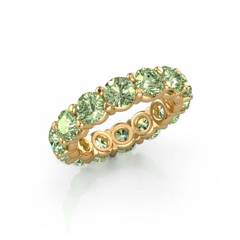 Image de Bague Heddy rnd 4.7 585 or jaune Diamants synthétiques vert 4.7 mm