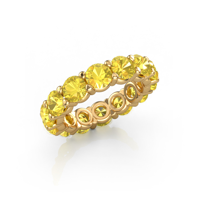Afbeelding van Ring Heddy rnd 4.7 585 goud Gele saffier 4.7 mm