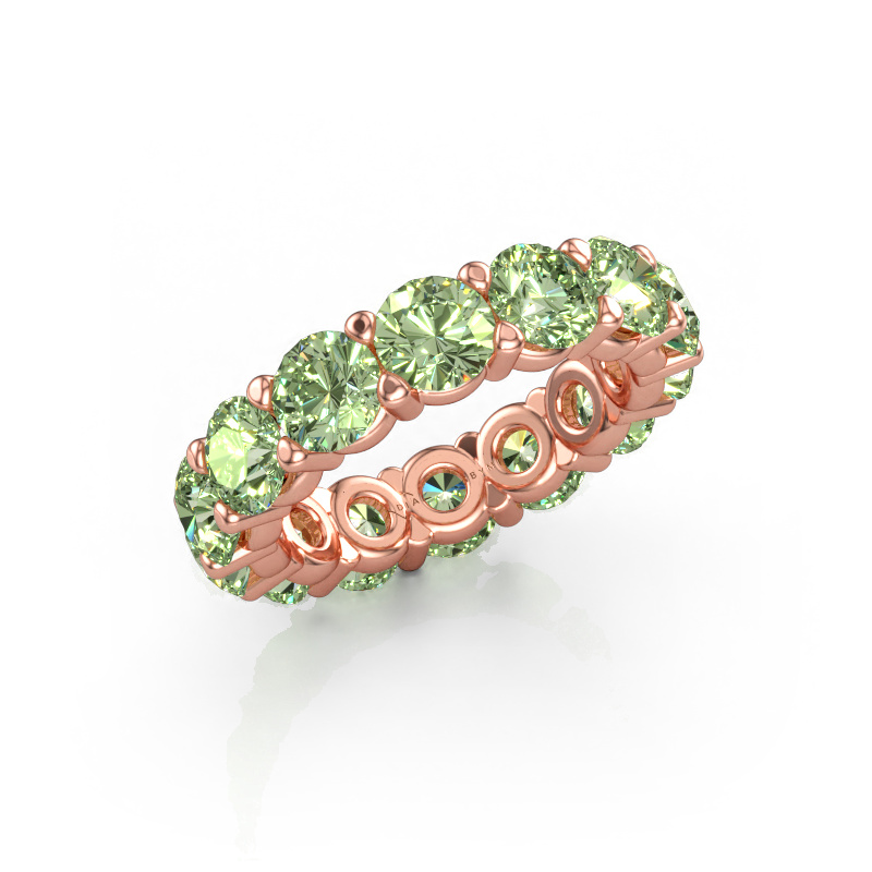 Immagine di Anello Heddy rnd 5.0 585 oro rosa Diamante lab grown verde 5 mm