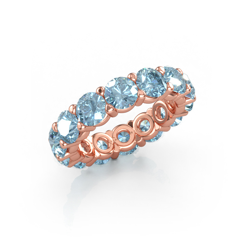 Immagine di Anello Heddy rnd 5.0 585 oro rosa Diamante lab grown blu 5 mm
