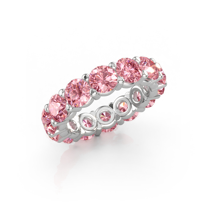 Bild av Ring Heddy rnd 5.0 585 vitt guld Rosa labbodlad diamant 5 mm
