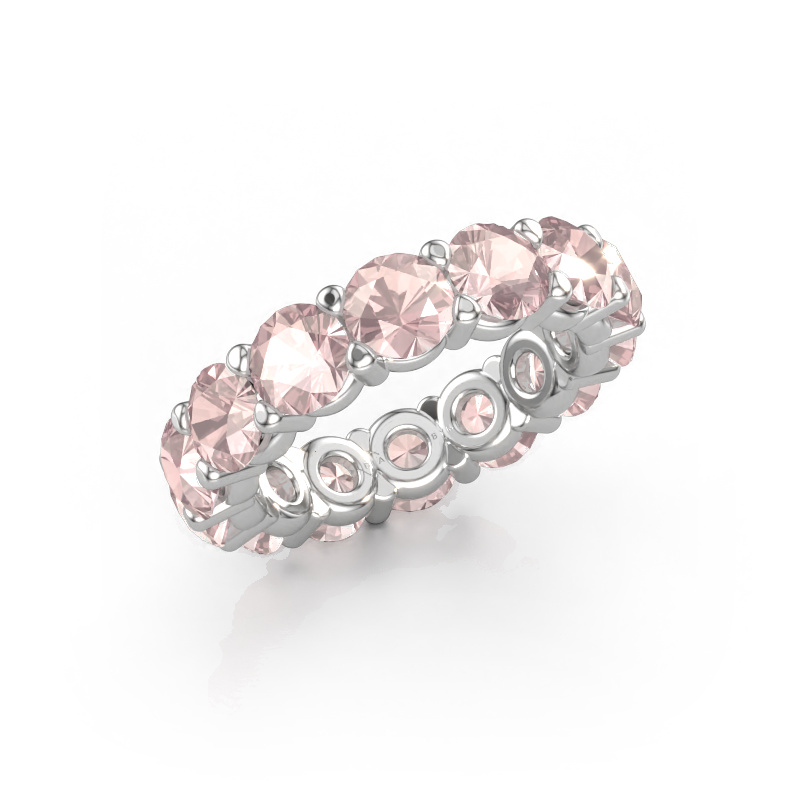 Bild av Ring Heddy rnd 5.0 585 vitt guld Champagnefärgad morganit 5 mm