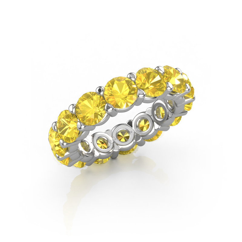 Image of Ring Heddy rnd 5.0 585 white gold Yellow sapphire 5 mm