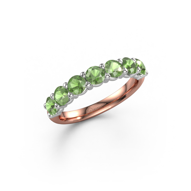 Image of Ring Heddy Half 585 rose gold Tourmaline green 3.7 mm
