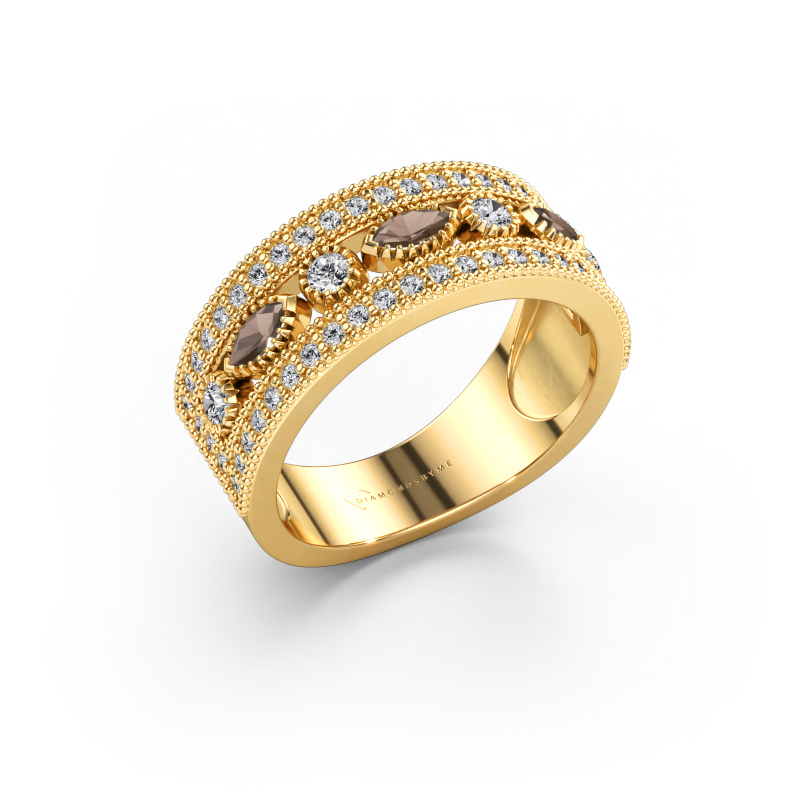 Image de Bague Henna 585 or jaune Quartz fumé 4x2 mm