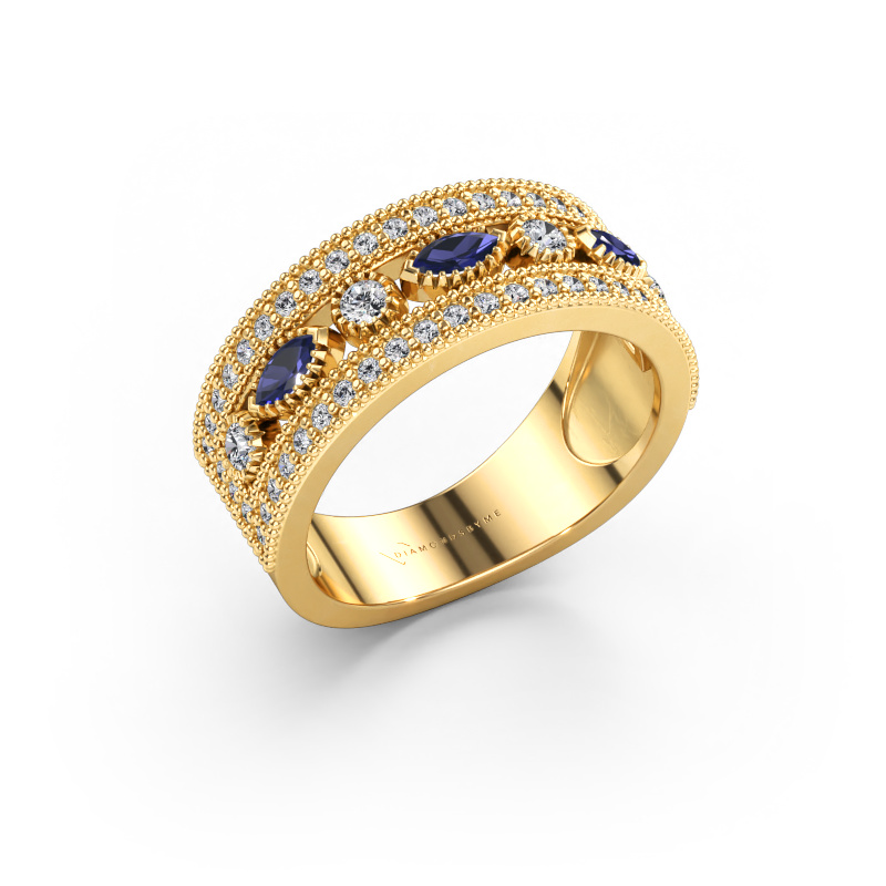 Image de Bague Henna 585 or jaune Saphir 4x2 mm
