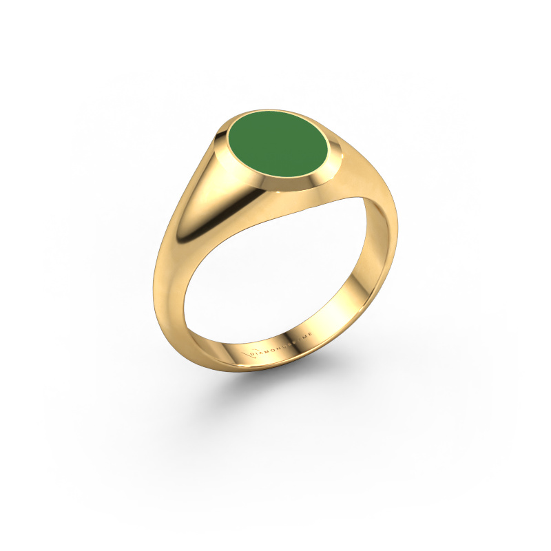 Image of Pinky ring Herman 1 585 gold Green enamel 10x8 mm