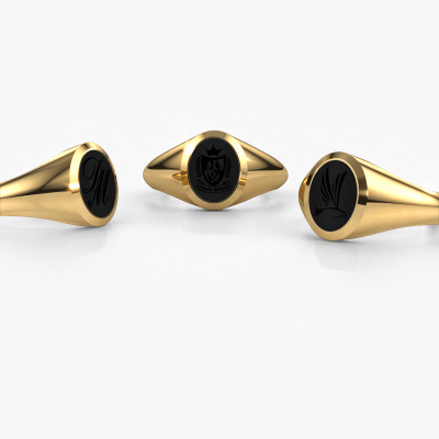 Solid gold pinky ring Herman 1 with 10x8 mm oval shape onyx | -30%