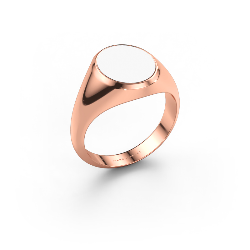 Immagine di Anello chevalier Herman 2 585 oro rosa Smalto bianco 12x10 mm