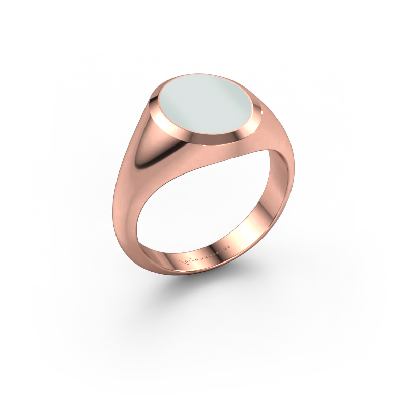 Bild von Siegelring Herman 2 585 Roségold Grüner Lagenstein 12x10 mm