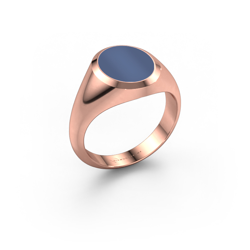 Bild von Siegelring Herman 2 585 Roségold Blau Lagenstein 12x10 mm