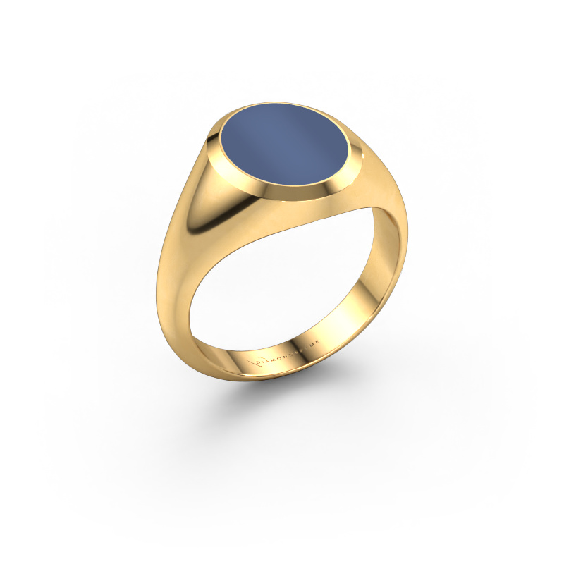 Bild von Siegelring Herman 2 585 Gold Blau Lagenstein 12x10 mm