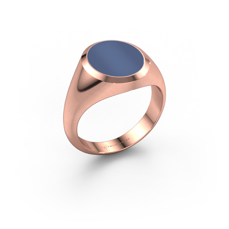 Image of Signet ring Herman 3 585 rose gold Blue sardonyx 13x11 mm