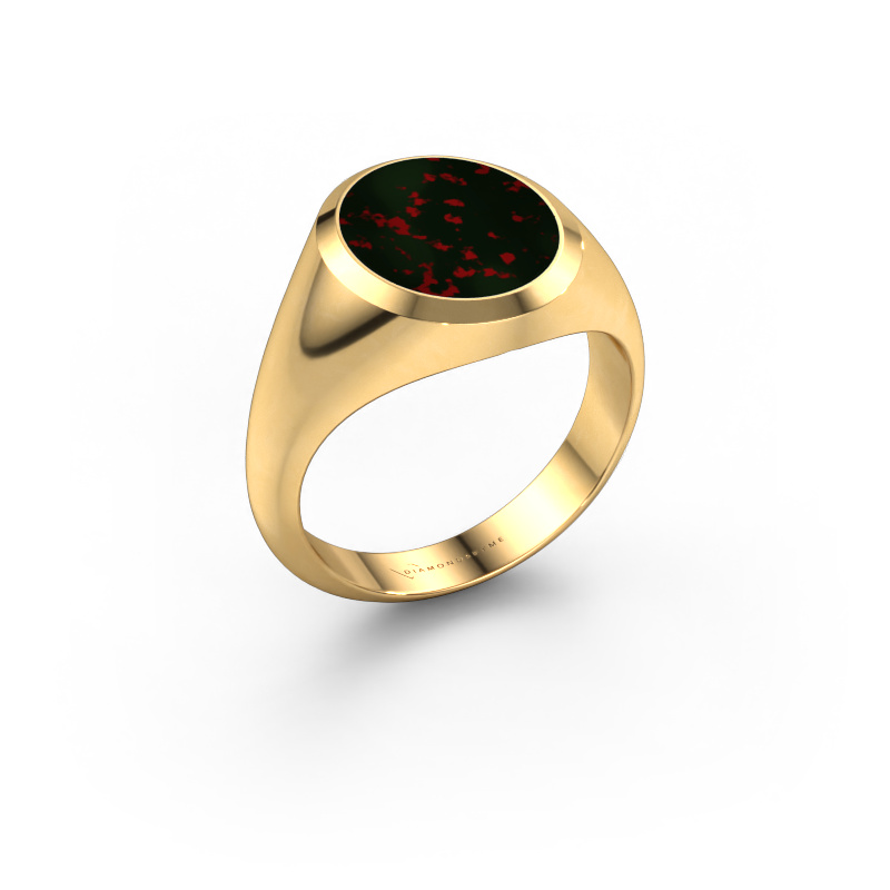 Image of Signet ring Herman 3 585 gold Bloodstone 13x11 mm