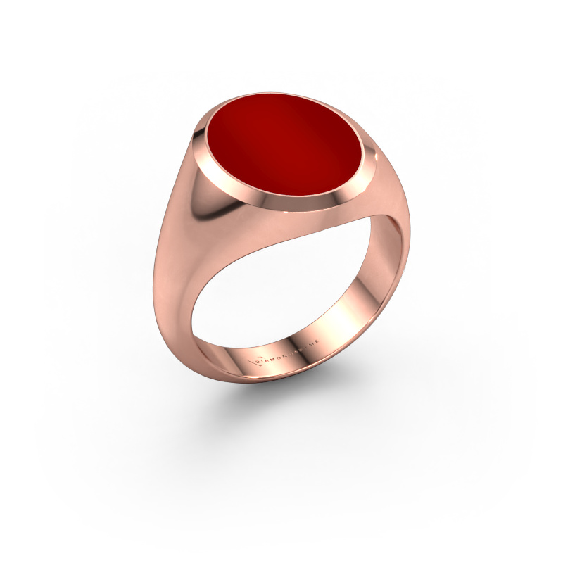Image of Signet ring Herman 4 585 rose gold Carnelian 15x12 mm