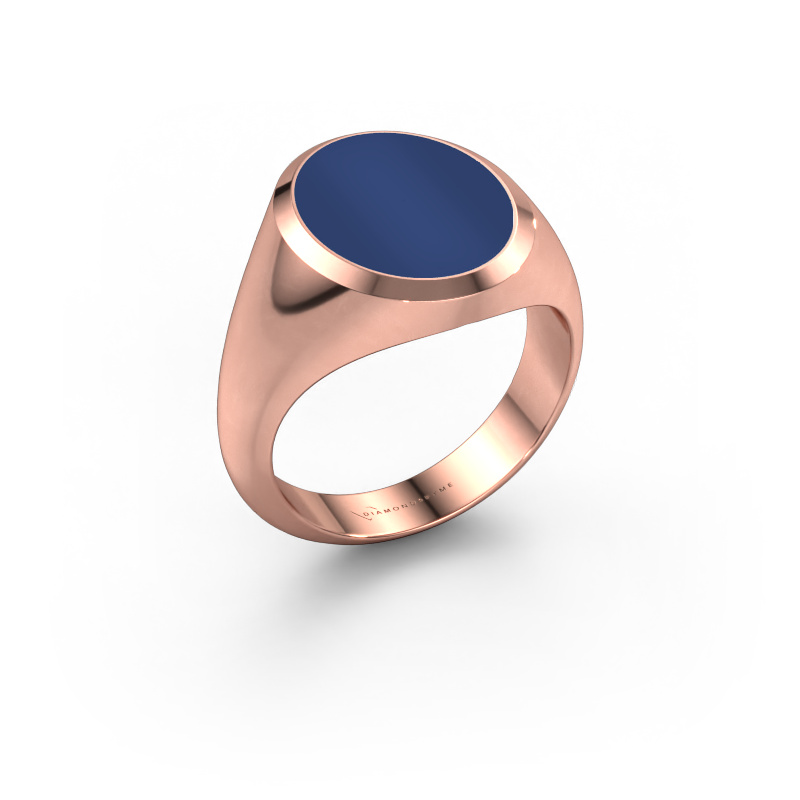 Image of Signet ring Herman 4 585 rose gold Lapis 15x12 mm