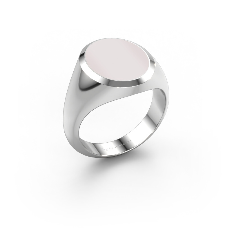 Afbeelding van Zegelring Herman 4 585 witgoud Rode lagensteen 15x12 mm